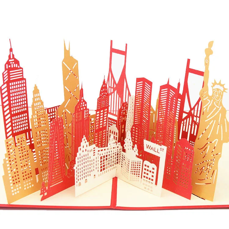 3D Pop Up Birthday Cards Laser Cut Invitations Cards World Architecture Business Card Boy Gifts Greeting Card Tourist Postcard