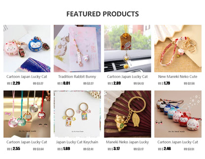 Maneki Neko Japan Lucky Cat Keychain Kawaii Trinkets Alloy Accessory Car Bag Pendant Key Chain Pray Golden Keyfob Couple Gift