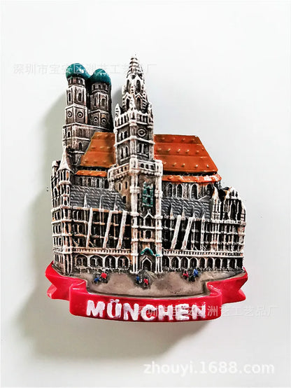 Fridge Magnet Souvenir Venice Las Vegas Greece Black Forest Munich Bull Venetian Lion Spartacus Warrior Helmet Craft Home Decor
