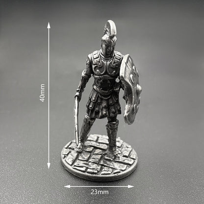 1pcs Ancient Spartan Rome Soliders Figurines Miniatures Vintage Metal Soldiers Model Statue Desktop Ornament Gift