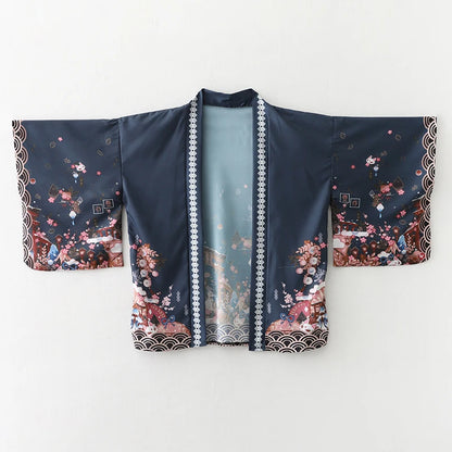 2023 New Summer Loose Red Black Japanese Samurai Streetwear Cardigan Women Men Harajuku Haori Kimono Cosplay Blouse Top Yukata