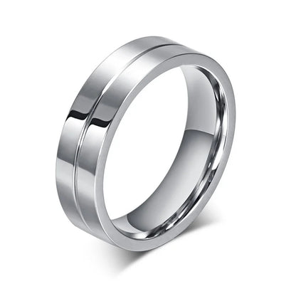 Vnox Trendy Wedding Bands Rings for Women / Men Love Gift Gold-color Stainless Steel CZ Promise Couple Jewelry