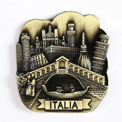 Fridge Magnet Decor Souvenir France United Kingdom Germany United States New York India Metal Magnetic Refrigerator Sticker
