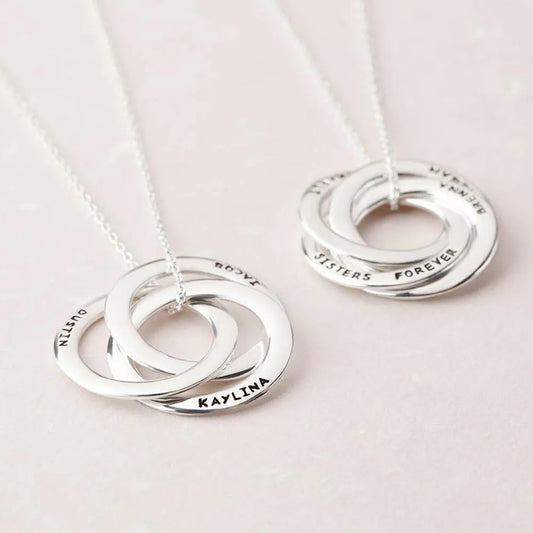 Custom Name Necklace Personality Stainless Steel Multi-round Lady Necklace Custom Name Jewelry Friend Gift