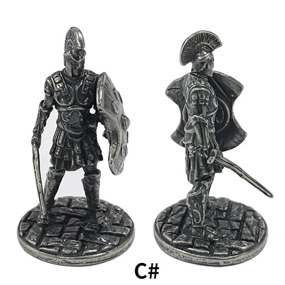 1pcs Ancient Spartan Rome Soliders Figurines Miniatures Vintage Metal Soldiers Model Statue Desktop Ornament Gift