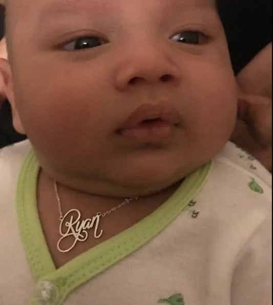 Custom Child Necklace Baby Name Necklaces Women Kids Gifts Personalized Nameplate Jewelry Stainless Steel Rose Accessories