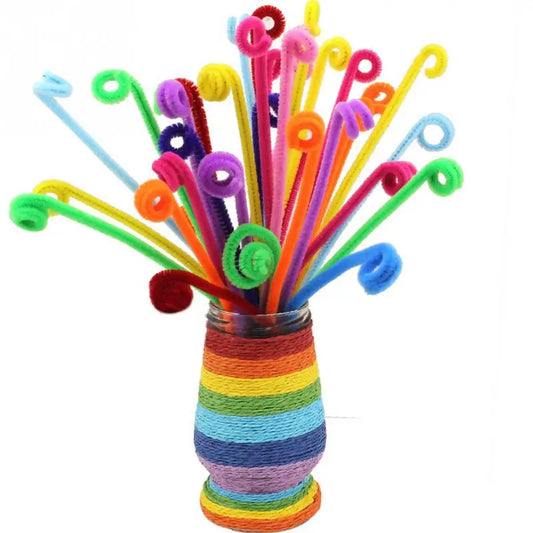 DIY Handmade Crafts Toys Chenille Kids Toy Educational Crafts Chenille Stems Kids Colorful Cure-Pipe Colorful Pipe Cleaner