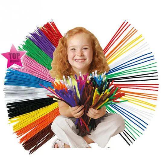 DIY Handmade Crafts Toys Chenille Kids Toy Educational Crafts Chenille Stems Kids Colorful Cure-Pipe Colorful Pipe Cleaner