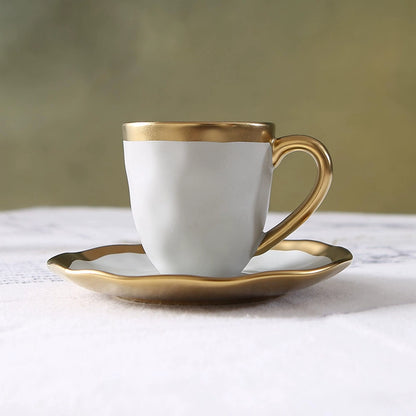 Italian colored glazed ceramic small coffee cup and plate set, dining small cup, afternoon small tea cup, tea ceremony cup