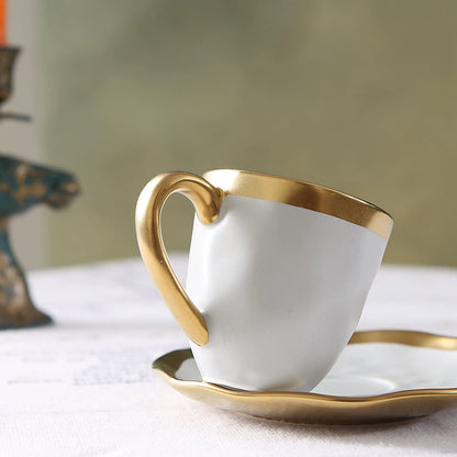 Italian colored glazed ceramic small coffee cup and plate set, dining small cup, afternoon small tea cup, tea ceremony cup