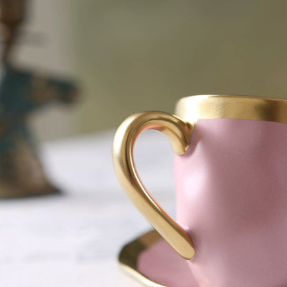 Italian colored glazed ceramic small coffee cup and plate set, dining small cup, afternoon small tea cup, tea ceremony cup