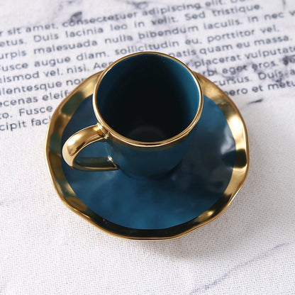 Italian colored glazed ceramic small coffee cup and plate set, dining small cup, afternoon small tea cup, tea ceremony cup