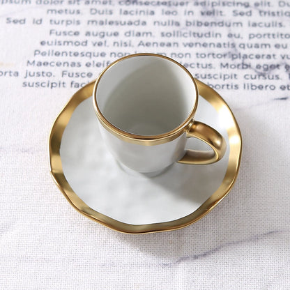 Italian colored glazed ceramic small coffee cup and plate set, dining small cup, afternoon small tea cup, tea ceremony cup