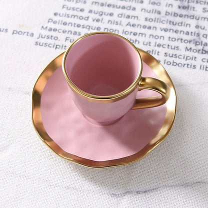 Italian colored glazed ceramic small coffee cup and plate set, dining small cup, afternoon small tea cup, tea ceremony cup