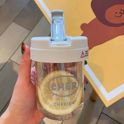 Eco-Friendly 300ml Straw Water Bottle for Kids: BPA-Free, Portable, School-Ready with Convenient Strap