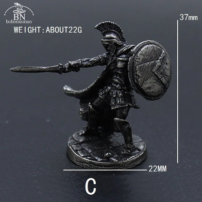 1pcs Ancient Spartan Rome Soliders Figurines Miniatures Vintage Metal Soldiers Model Statue Desktop Ornament Gift