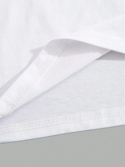 Paris Romantic City Letter Graphic Print Tees Men T-Shirt Summer Loose Clothing Loose Cotton Oversize Tshirt Street Soft Tops
