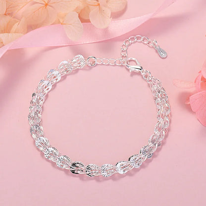 925 Sterling Silver Charms Earrings Necklace Bracelet Love Jewelry Cute for Women Chain Set Wedding Gift
