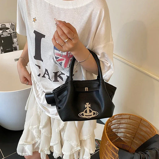 Classic Designer Paris Fashion Tote Messenger Purse Shopper Bag Elegant Leather Solid Color Commuter