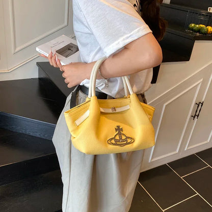 Classic Designer Paris Fashion Tote Messenger Purse Shopper Bag Elegant Leather Solid Color Commuter