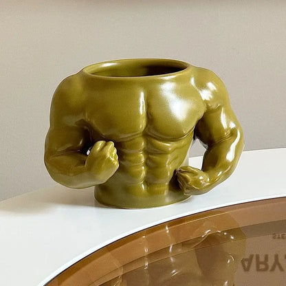 Creative Ceramic Pectorales Mugs Home Breakfast Milk Coffee Mug Water Cups Boys Gym Trainer UP YOU  Funny Gift Mugs Holiday Gift
