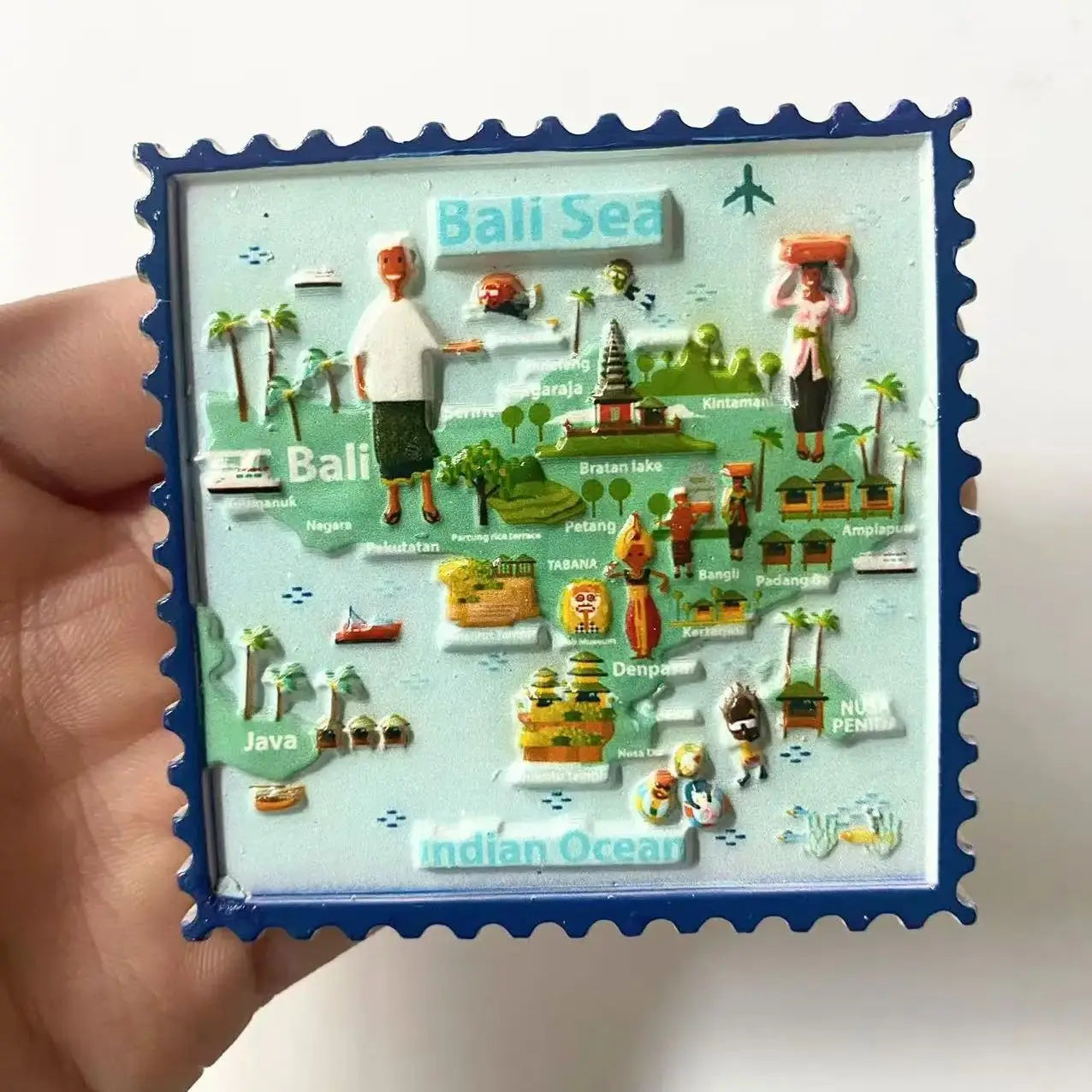 Countries Travel Souvenir Fridge Magnets UK Bali Map Painted Magnets Gift Gifts