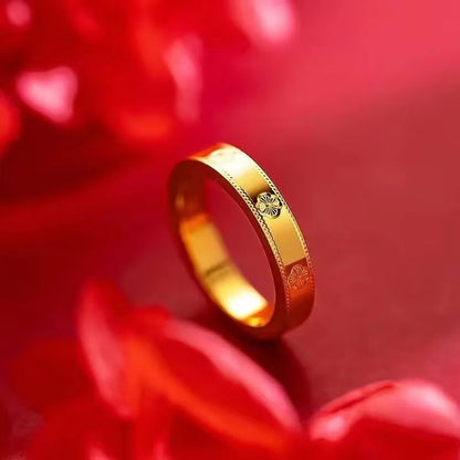 24K AU999 pure gold couple ring -1314 real gold wedding ring, Chinese Valentine's Day, gold jewelry gift for couples