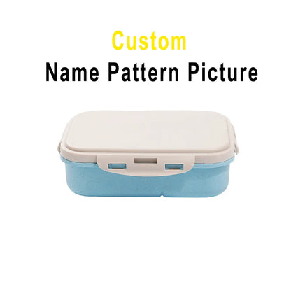 Personalised lunch box for Kids Student Remarks Name LOGO Picture Photo  PP Eco-friendly Material With Spoon Fork