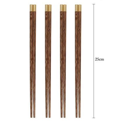 4 Pairs Chinese Chopsticks Wooden Sushi Sticks Japanese Chopstick Set Reusable Korean Food Chop Sticks Kitchen Wood Tableware