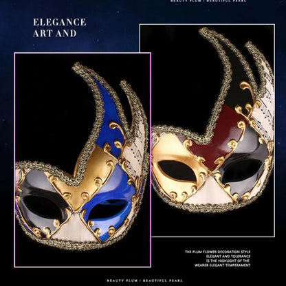 Mardi Gras Mask Men's Masquerade Mask Vintage Venetian Checkered Musical Party Mens Masquerade Mask Vintage Venetian Checkered
