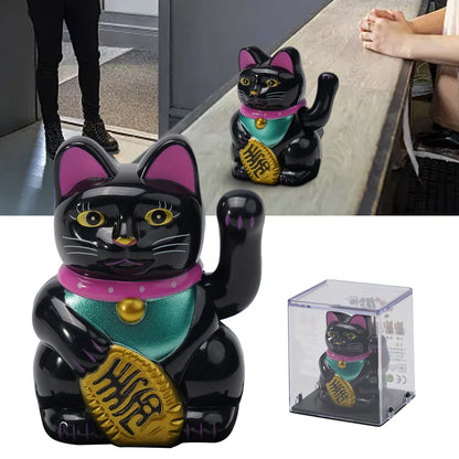 High Quality Lucky Cat Ornament Car Dashboard Decor Vehicle Accessories Automatic Waving Cartoon Decoration Interior