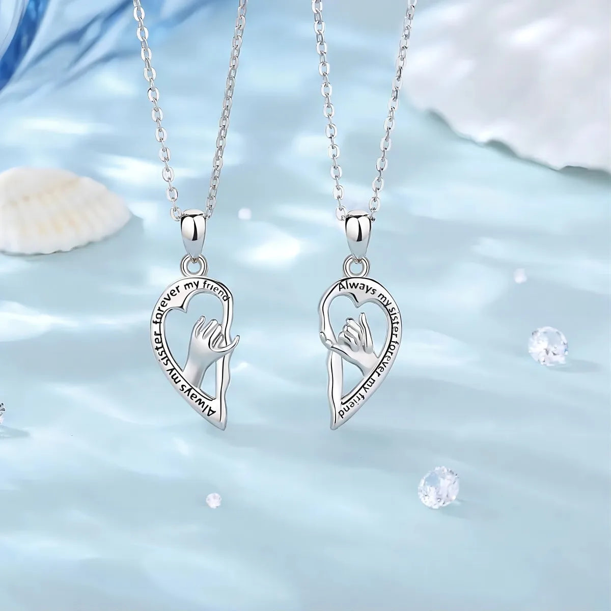 Best-selling fashion 925 silver classic love pendant suitable for lovers sisters personality female jewelry gifts two sets