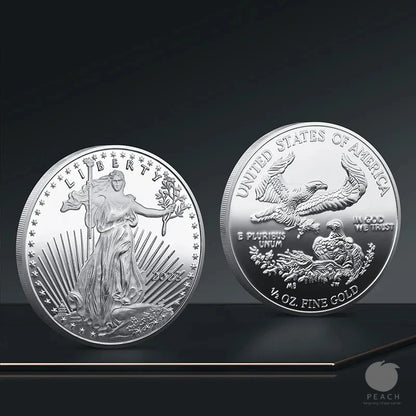 Statue of Liberty Souvenir Coin Collection Metal Three Dimensional Relief Commemorative Medal Emblem