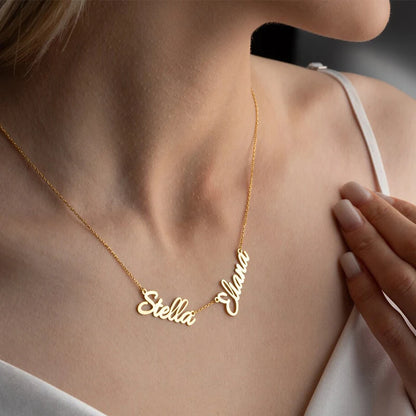 Custom Name Heart Necklace – Stainless Steel Family, Couple & Kids Jewelry Gift