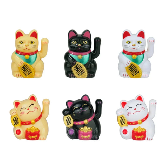 Solar-Powered Maneki Neko Waving Arm Beckoning Fortune Cat Lucky Cat For Home Office Cars Christmas Decoration Gift Accessiores