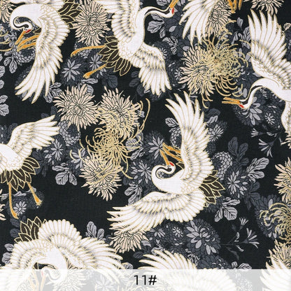 0.5/1/2 Yard 100% Cotton Fabric Traditional Japanese Kimono Style Print DIY Handmade Making Cheongsam, Hanfu, Holiday Decoration