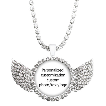 Custom Necklace Photo Text Logo Pictures Glass Cabochon Pendant Necklace Baby Mom Dad Family Anniversary Personalized Gift