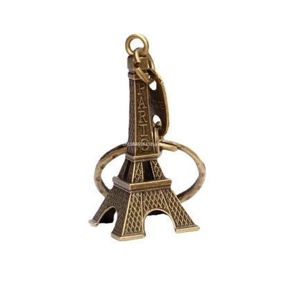 1Pcs 3D Eiffel Tower Keyring Retro Adornment French Souvenirs Keychains Metal Split Key Ring French Souvenir Paris Keychains 키링