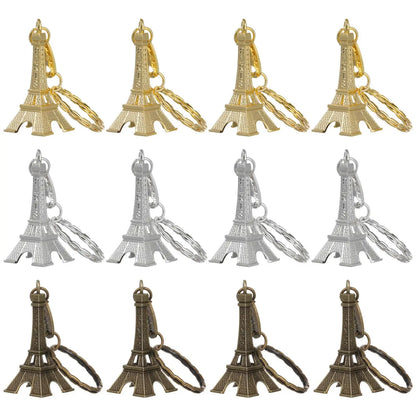 12Pcs Eiffel Tower Keychain For Keys Souvenirs Paris Tour Eiffel Keychain Key Chain Key Ring Decoration Key Holder
