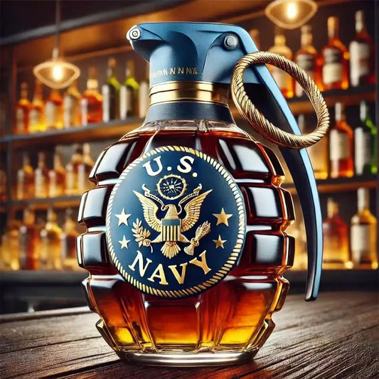 Unique Military Grenade Whiskey Bottle – Cool Gift for Men, Bar & Office Decor