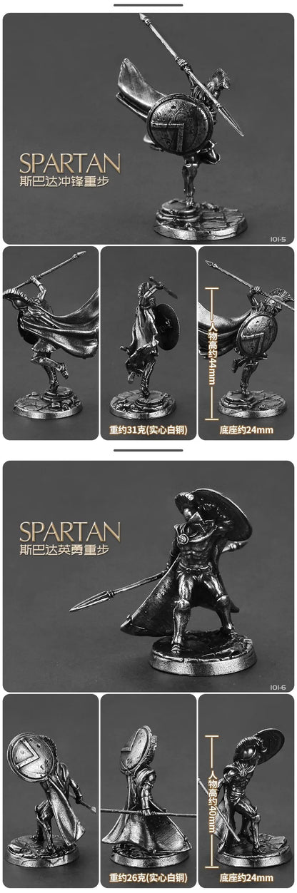 1pcs Ancient Spartan Rome Soliders Figurines Miniatures Vintage Metal Soldiers Model Statue Desktop Ornament Gift