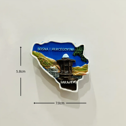 Bosnia and Herzegovina 3D Fridge Magnets Souvenir Resin Refrigerator Magnets Sticker Collection Handicraft Gift Home Decoration