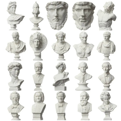 New Mini Figurine Plaster Statue Greek Mythology Celebrities Famous Sculpture Drawing Practice Gypsum Bust Portraits Home Decor