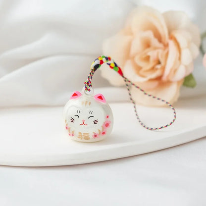 Japanese Lucky Cat Bag Pendants Japan Daruma Keyring Bells Pendant Lucky Cat Keychain Good Fortune Wealth Charm Jewelry Gift