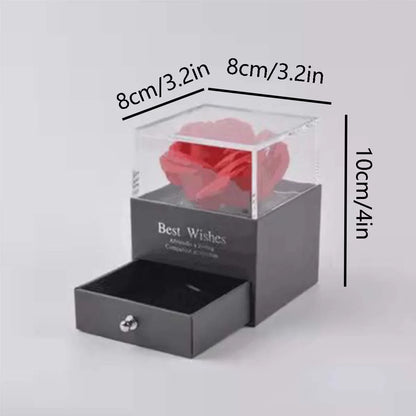 Gift for Girls Women Mother Eternal Rose Gift Box Heart Necklace Love You To The Moon and Back Jewelry Box for Wedding Christmas