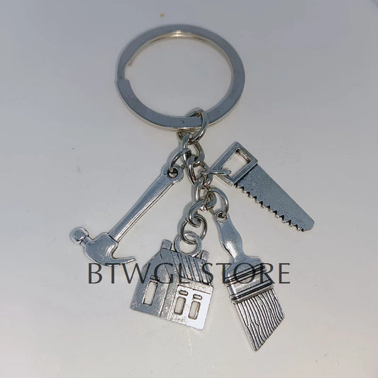 Creative Housewarming Holiday Gifts, Saws, Hammers, House Brushes, Keychains, Construction Tools, House Keychains