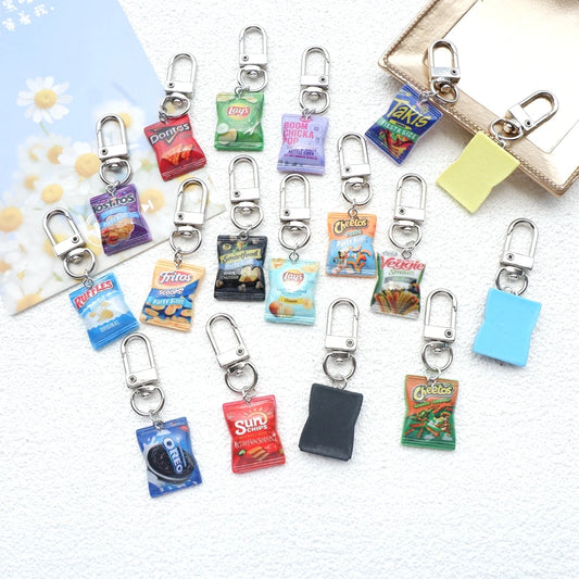 2pcs Cute Snacks Keychain Handmade Bag Jewelry DIY Gifts