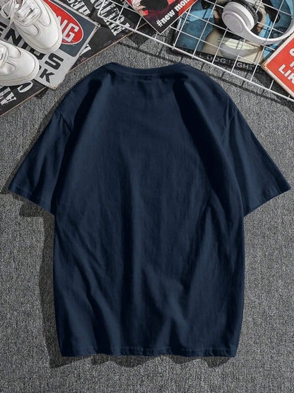 Paris Romantic City Letter Graphic Print Tees Men T-Shirt Summer Loose Clothing Loose Cotton Oversize Tshirt Street Soft Tops