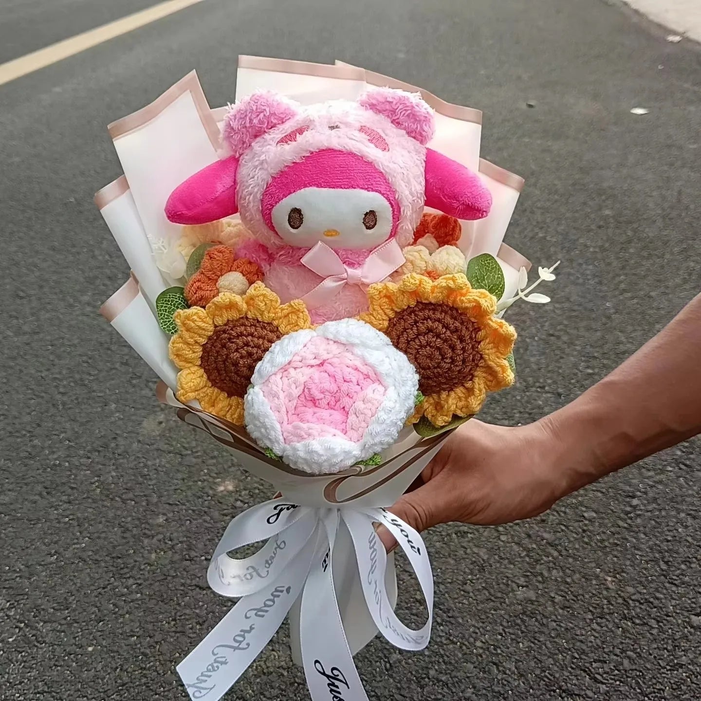 Christmas Gifts Sanrio Plush Flowers Bouquet Kuromi  Plushie Soft Doll Animals Valentine's Day Birthday Wedding Party Gift