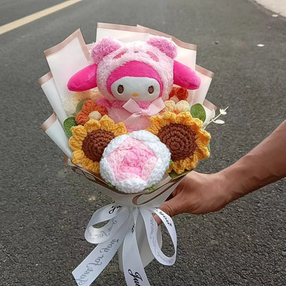 Christmas Gifts Sanrio Plush Flowers Bouquet Kuromi  Plushie Soft Doll Animals Valentine's Day Birthday Wedding Party Gift